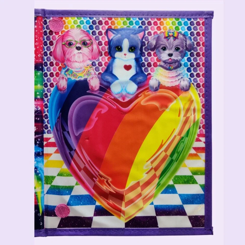 Lisa Frank Tikanni the Husky Dog Trifold Portfolio Art Case + HUGE Sticker Lot